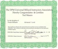 Certified Billiards Instructor. Certified Billiards Instructor. 8 Ball Winning Strategies Author.